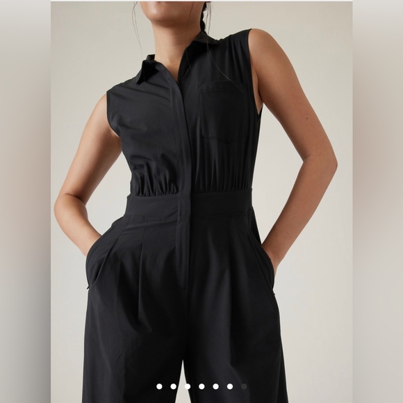 Athleta Brooklyn Heights Wide Leg Jumpsuit // Black - Picture 8 of 16